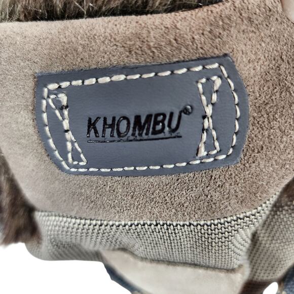 Khombu Snow Boots Women 7 Youth 5 Slope Leather‎ Faux Fur Waterproof Lace Up 10" - Picture 10 of 14